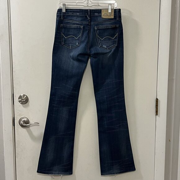 Cult of Individuality Womens Bohemi Boot Cut Distressd Denim Jeans Lo Rise Sz 27 - Picture 5 of 12